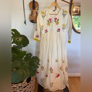 🌞One of a Kind - Floral Embroidered Cream Dress, #23